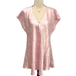 Oscar De La Renta | Pink Label Nightgown Pink Satin Silky Chemise Sz L